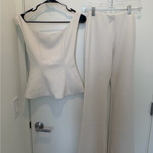 Zara Cream Flare Two Piece set NWT